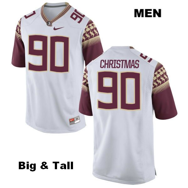 Men's NCAA Nike Florida State Seminoles #90 Demarcus Christmas College Big & Tall White Stitched Authentic Football Jersey CCO6769CX